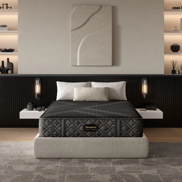 Black Series One Hybrid Plush Mattress by Beautyrest | Sleep cool as our cool-to-the-touch Sleep Climate™ Surface promotes a luxurious rest. 