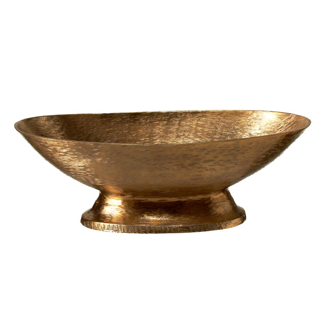 Gold Etched Elongated Bowl on Stand