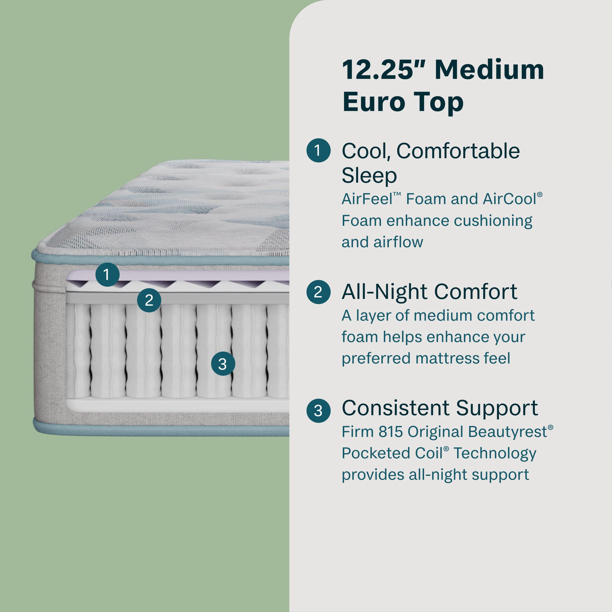Beautyrest® Peaceful Morning Medium Eurotop Mattress