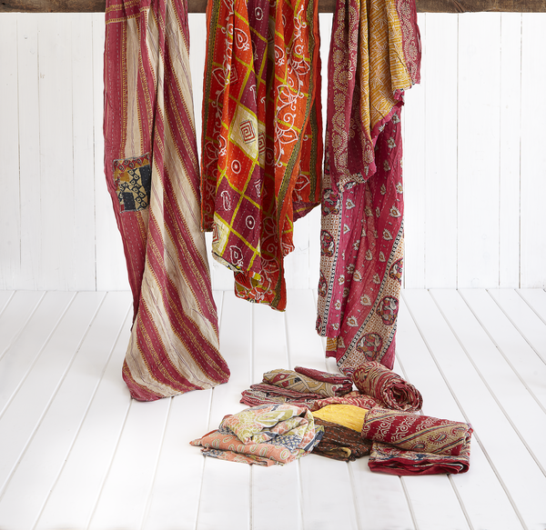 Vintage Kantha Tapestry | Handcrafted from layers of recycled cotton saris