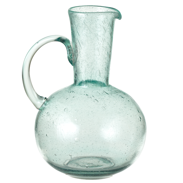 Recycled Bubble Glass Pitcher | Handcrafted Eco-Friendly
