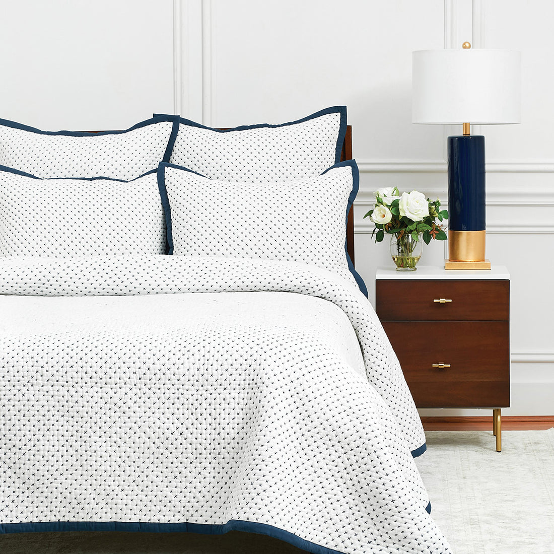 Elizabeth York Hanima Navy Quilt