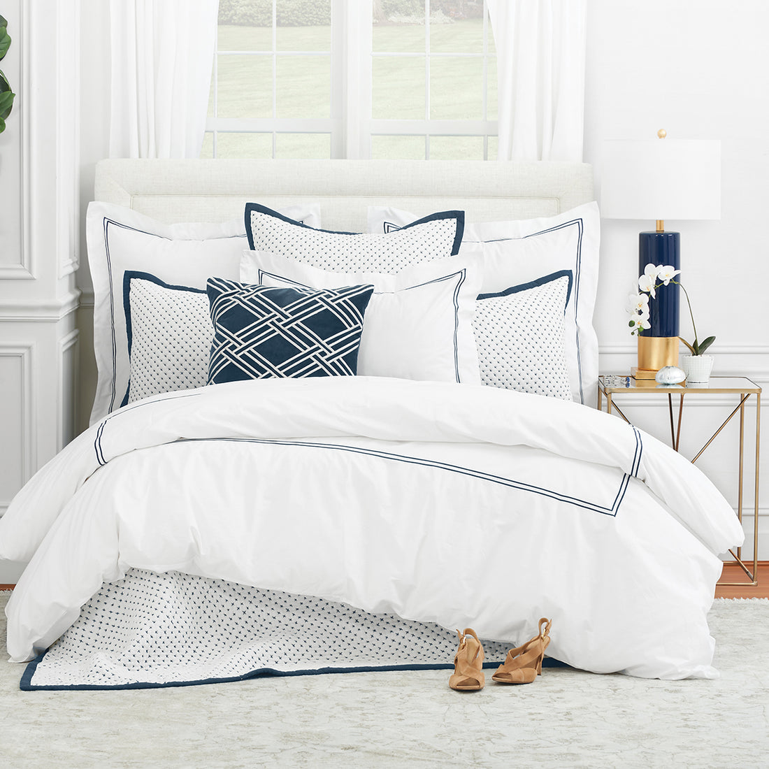 Elizabeth York Hanima Navy Quilt