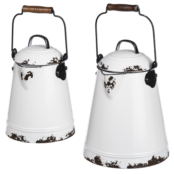 Black & White Metal Decorative Pitcher Set (2 pc.)