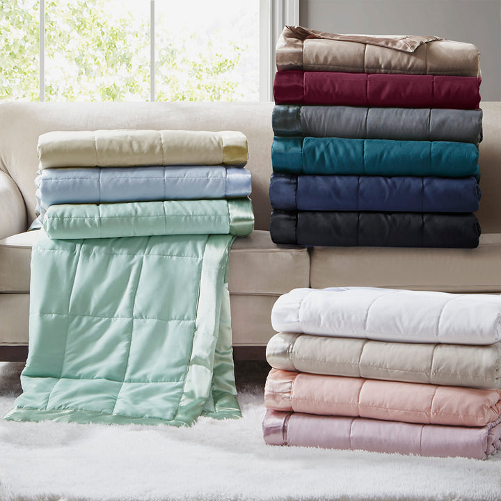 Madison Park Windom Lightweight Down Alternative Blanket with Satin Trim