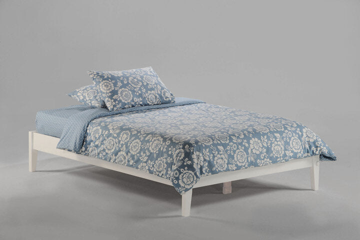P Series Basic Platform Bed | White Finish, Simple Design