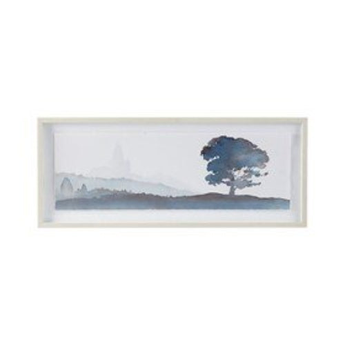 Serene Silhouette Glass Framed Scenery Graphic |  framed wall art 