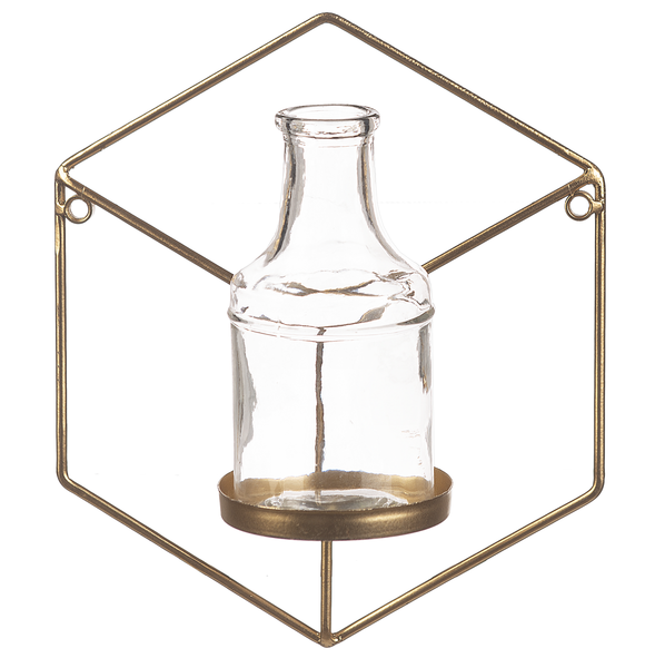 Gold Geo Bud Vase Wall Decor | modern, glam, or boho-inspired decor